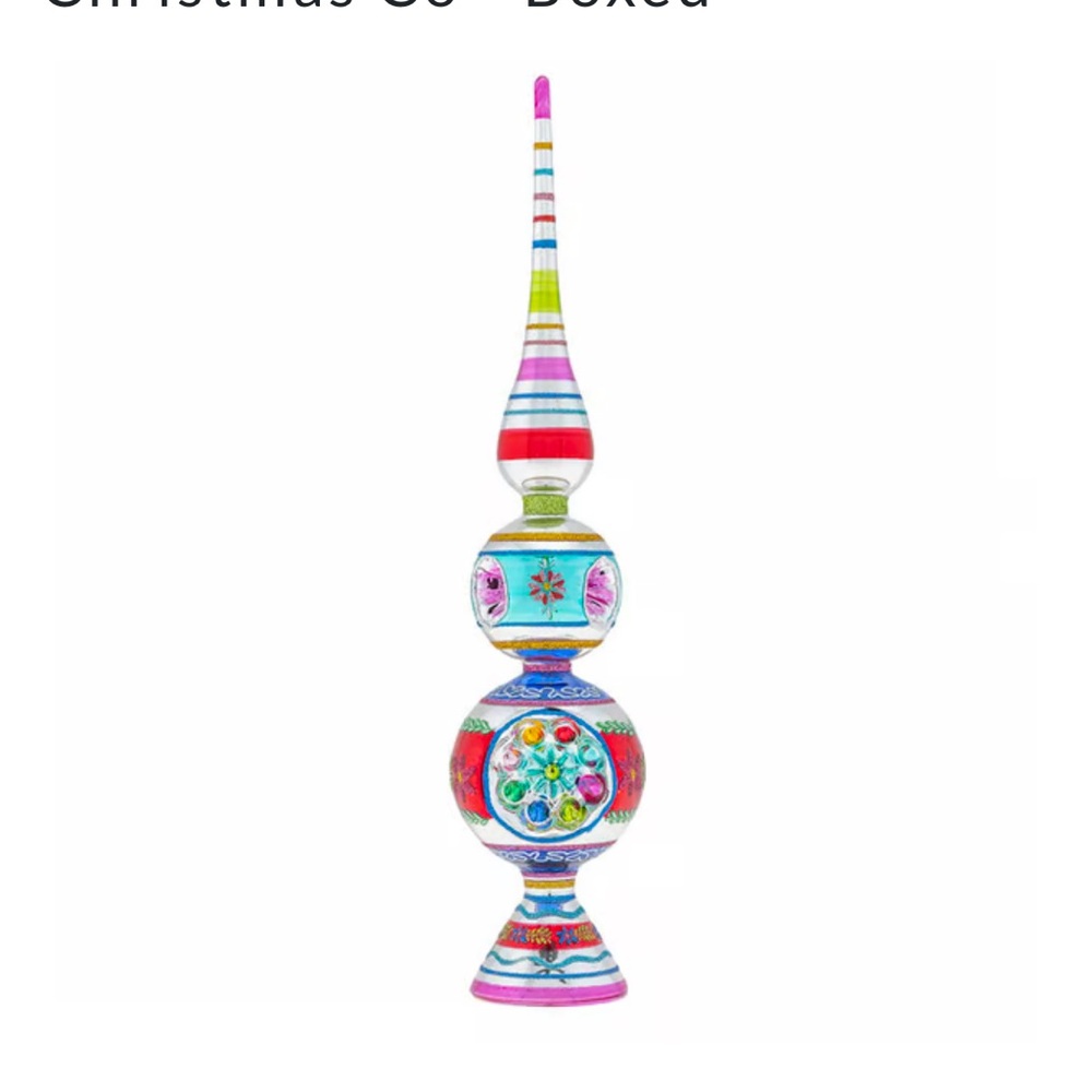 Christopher Radko Shiny Bright Finial Christmas Tree Topper Ornaments